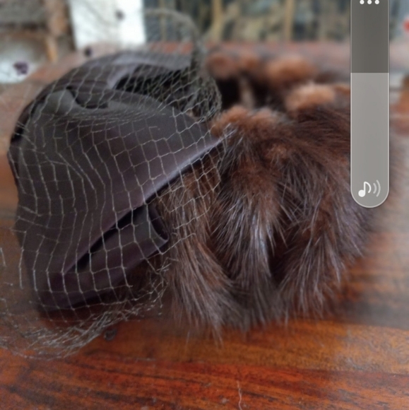 Vintage Hat mink/satin - Picture 2 of 3